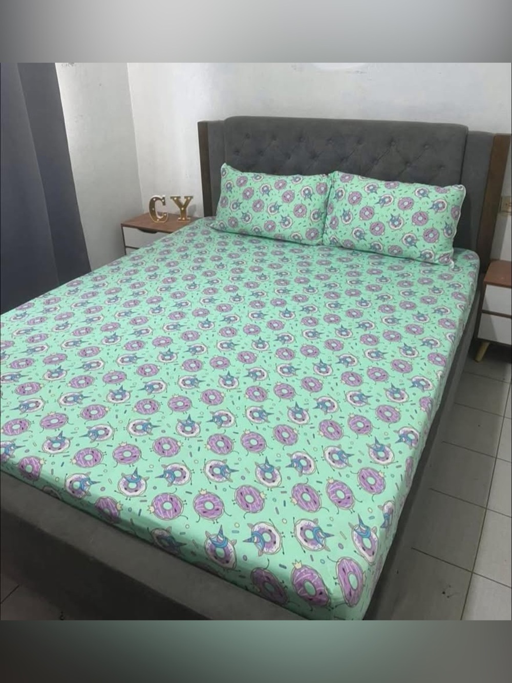 wrinkle free Donut Print Bed Sheet Set - Home Bedding